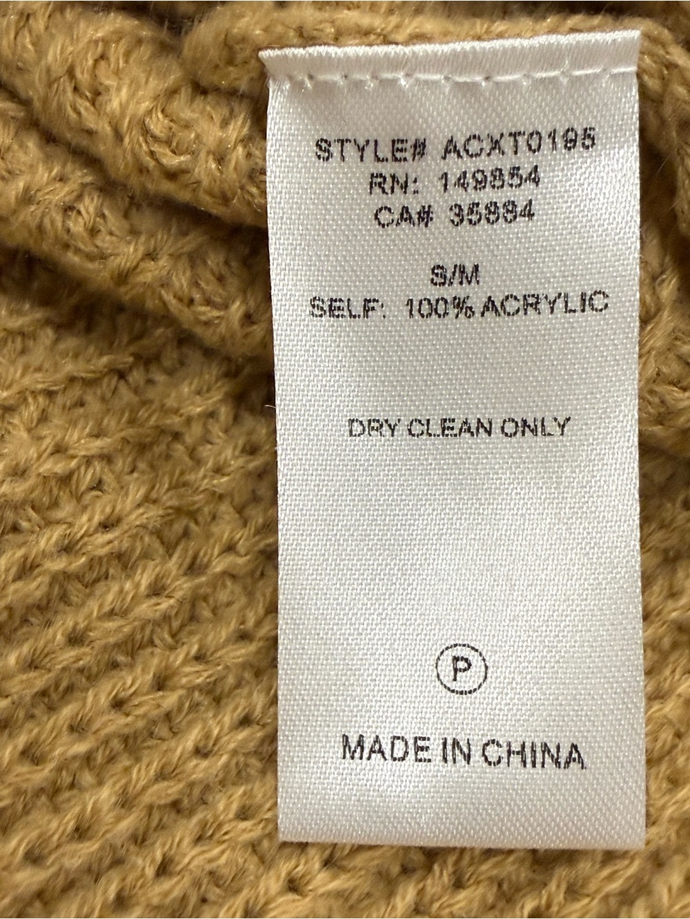 Sadie & Sage Women’s Asymmetric Knit Sweater Off Shoulder Camel Size S/M - Picture 7 of 7